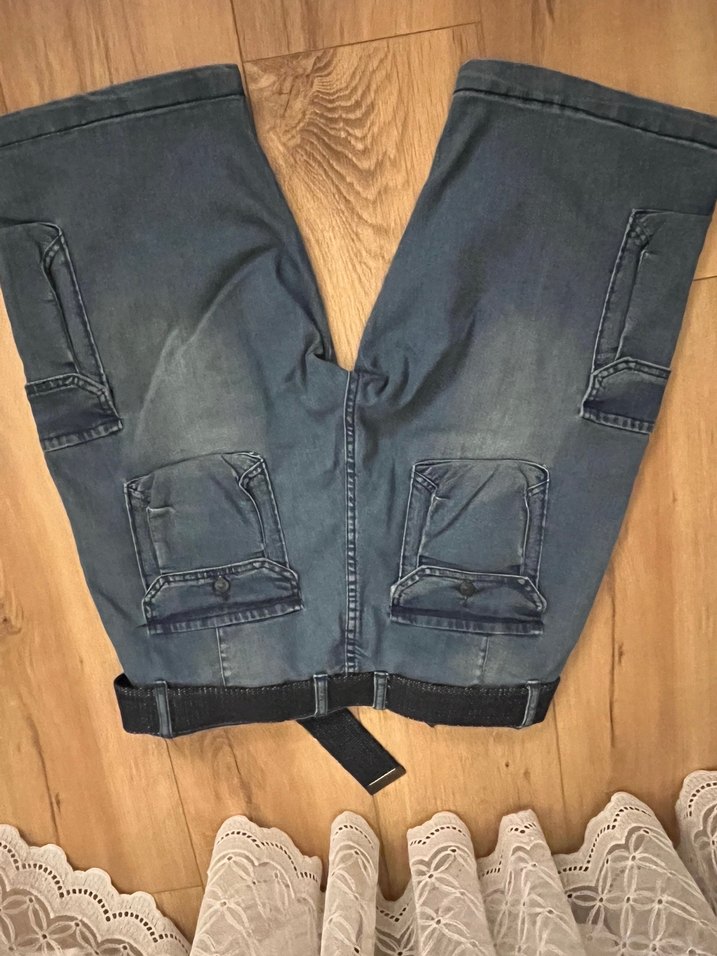 Erkek Lacivert Kemerli Mini Kot Şort - Görsel 3