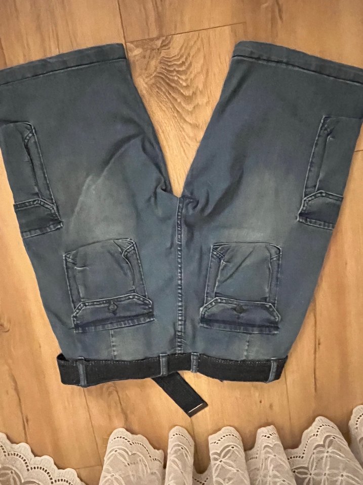 Erkek Lacivert Kemerli Mini Kot Şort - Görsel 4