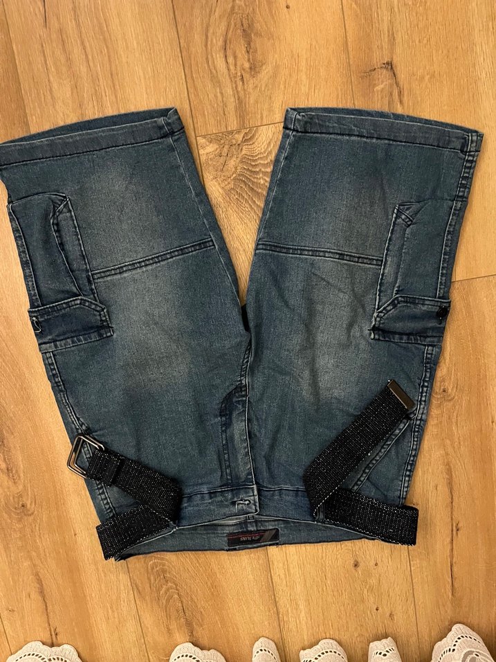 Erkek Lacivert Kemerli Mini Kot Şort - Görsel 2