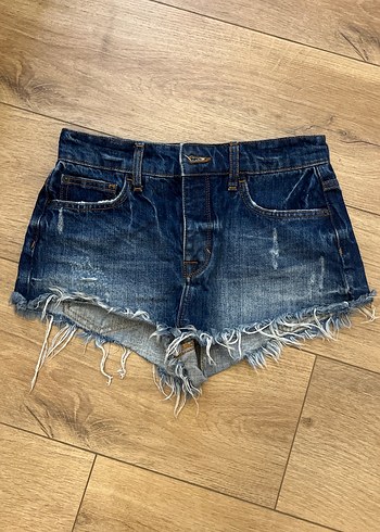 River Island Koyu Mavi Yikamali Denim Sort