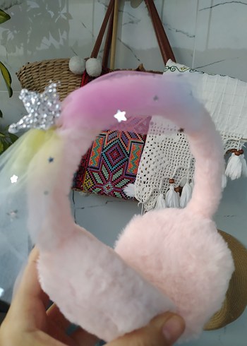 Pembe peluş Kız Çocuk Kulaklık - Görsel 2