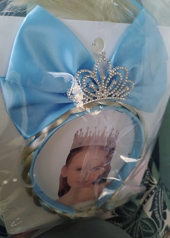 Mavi Fiyonklu prenses Çocuk Taç - Görsel 3