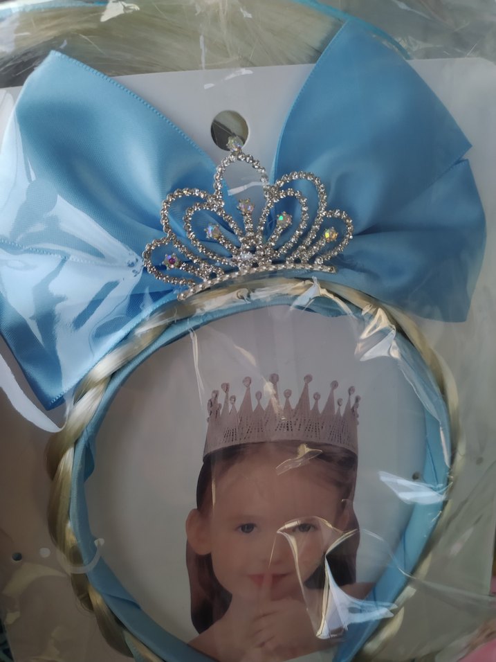 Mavi Fiyonklu prenses Çocuk Taç - Görsel 4