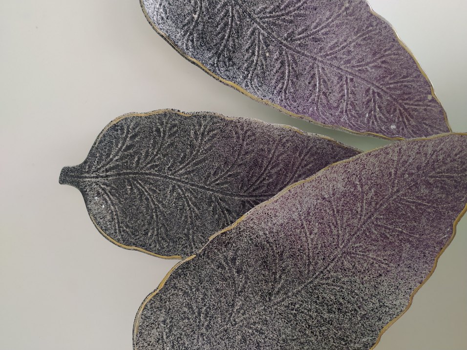 yaprak model seramik üçlü set - Görsel 2