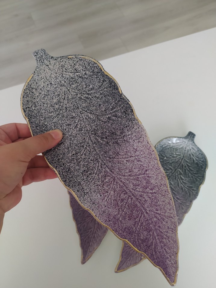 yaprak model seramik üçlü set - Görsel 3