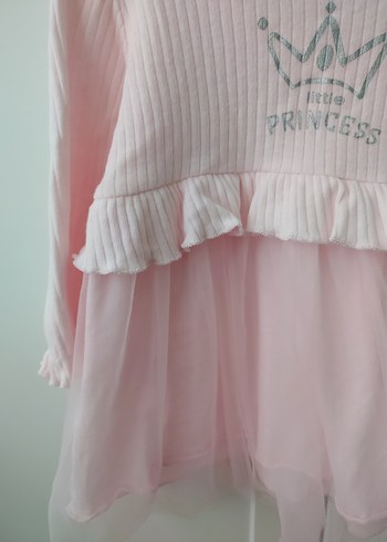 Pembe Uzun Kollu Kız Çocuk Elbise - Görsel 3