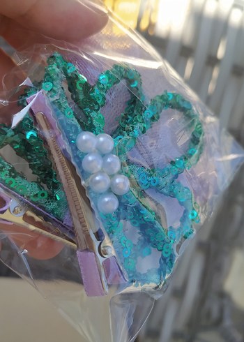 Renkli Boncuklu payetli Çiçek Desenli Saç Tokası - Görsel 3