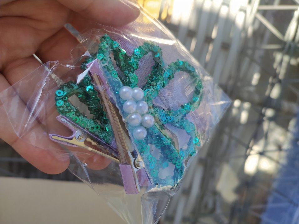 Renkli Boncuklu payetli Çiçek Desenli Saç Tokası - Görsel 3