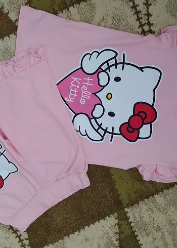 Hello Kitty Baskılı Pembe Kız Bebek Takımı - Görsel 3