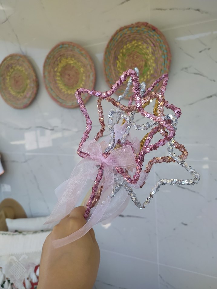 Renkli Payetli yıldız asa - Görsel 2