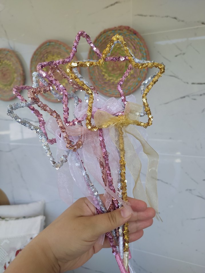 payetli prenses taç ve asa - Görsel 2