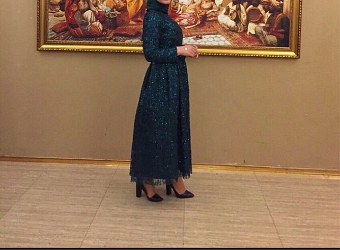 Yeşil abiye nişan düğün
