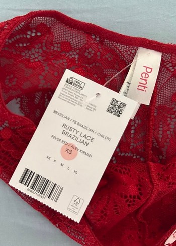 Nakışlı Kırmızı Midi Kadın İç Çamaşırı - Görsel 3