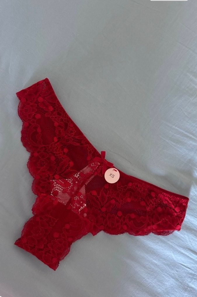 Nakışlı Kırmızı Midi Kadın İç Çamaşırı - Görsel 2