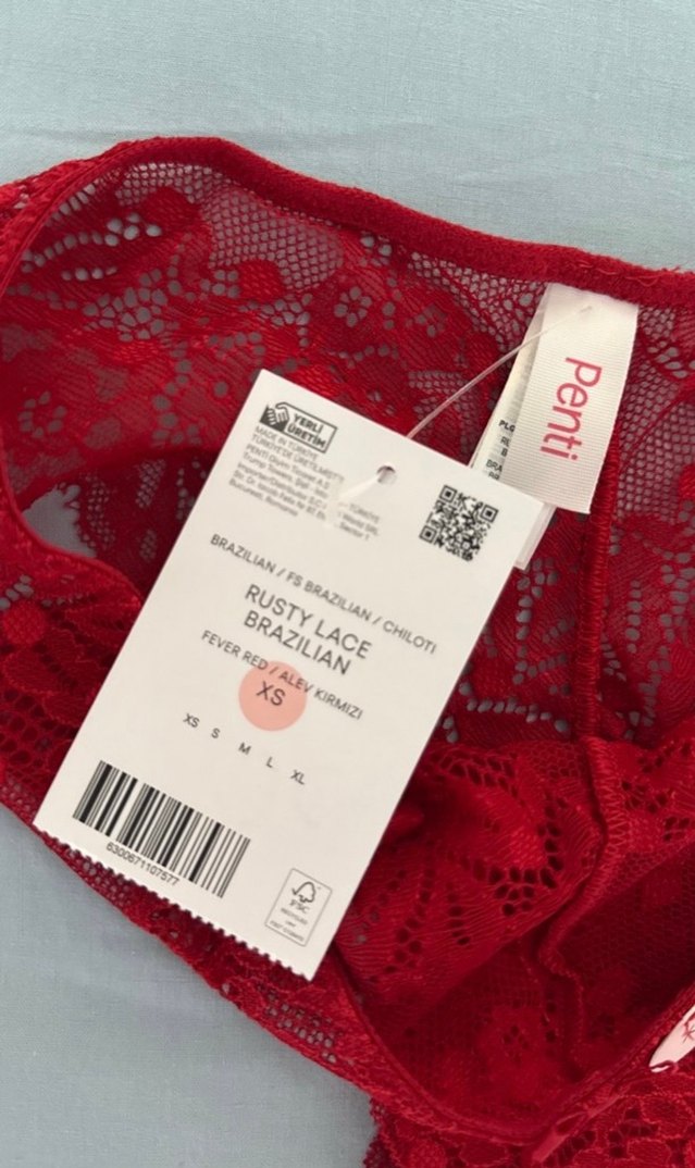 Nakışlı Kırmızı Midi Kadın İç Çamaşırı - Görsel 3