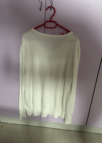 Beyaz Kadın Uzun Kollu Triko Hırka - Görsel 4