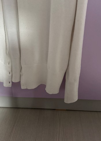 Beyaz Kadın Uzun Kollu Triko Hırka - Görsel 5