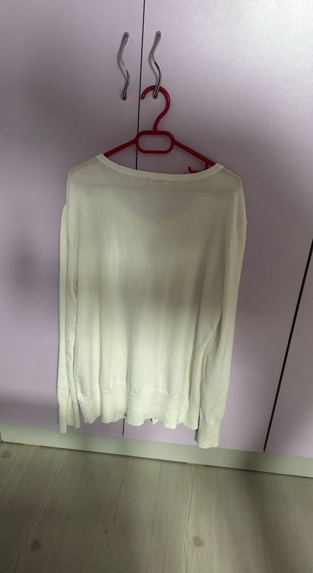 Beyaz Kadın Uzun Kollu Triko Hırka - Görsel 4