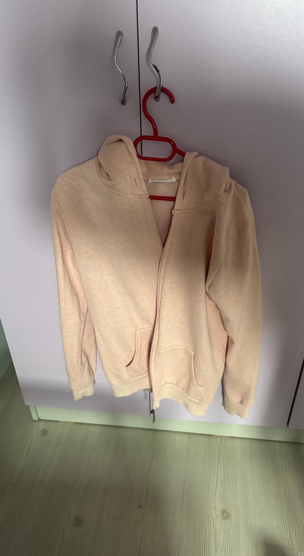 Bej Midi Uzun Kollu Salaş Hamile Hırkası - Görsel 3