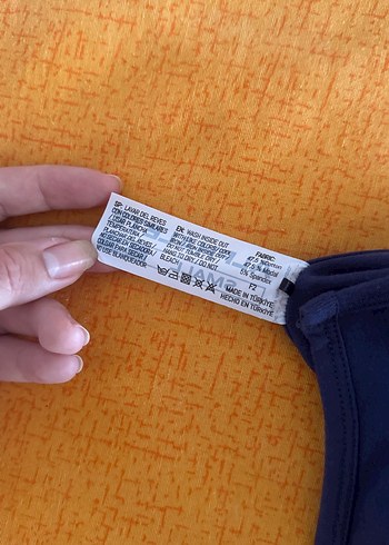 Kadın Lacivert V Yakalı Denim Crop Top - Görsel 5