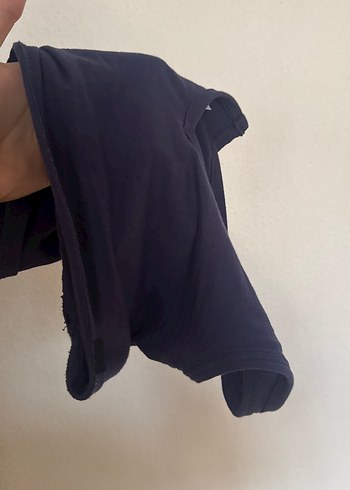 Kadın Lacivert V Yakalı Denim Crop Top - Görsel 6