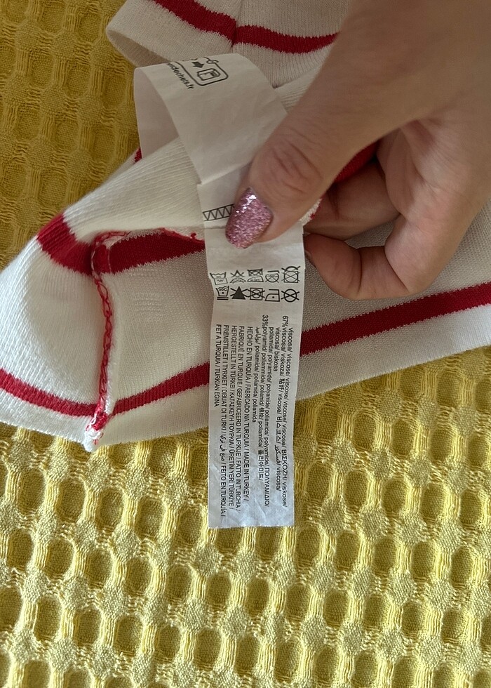 Çizgili Straplez Üst - Görsel 4