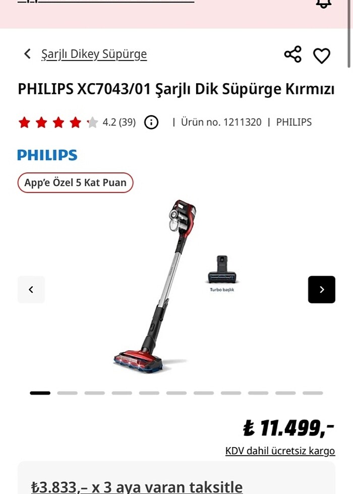 Dikey şarjlı süpürge philips - Görsel 2