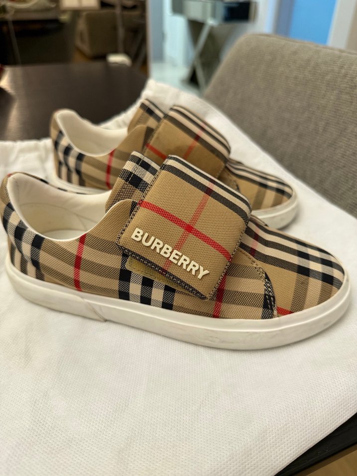 Burberry Desenli Kahverengi Erkek Spor Ayakkabı - Görsel 3