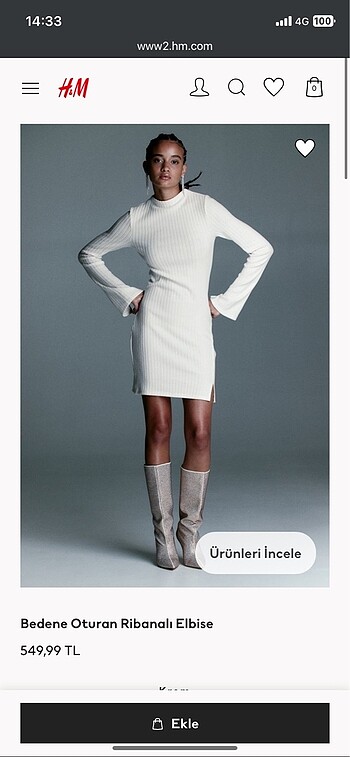 Beyaz elbise H&M