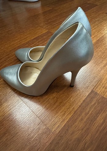 Gri Stiletto Kadın Topuklu Ayakkabı - Görsel 2