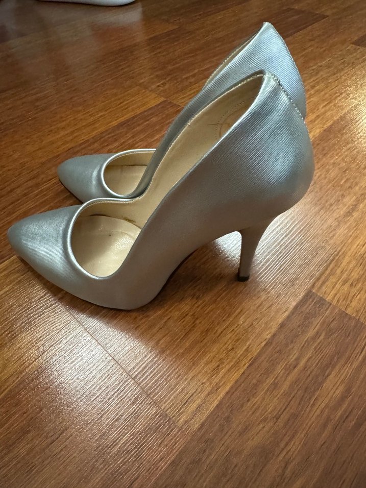 Gri Stiletto Kadın Topuklu Ayakkabı - Görsel 2