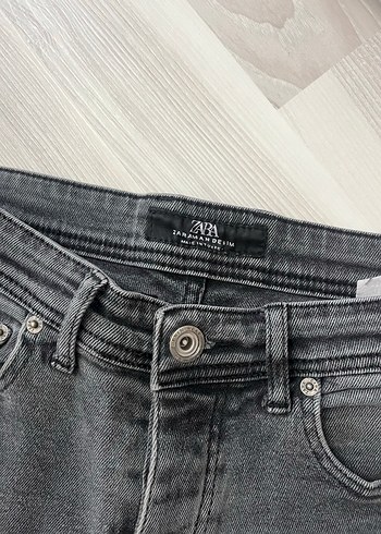 31 Beden gri Renk Gri Düğmeli Skinny Denim Pantolon