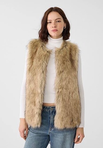 Stradivarius Suni kürk yelek