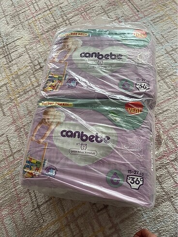 Canbebe Bebek Bezi 6 Numara 36 lı Kapalı 4 Paket Toplam 144 Adet
