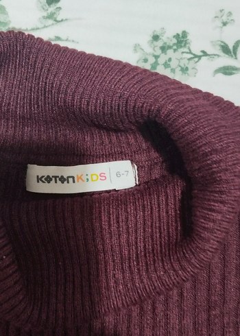 Koton Kids Bordo çocuk Boğazlı Triko Kazak