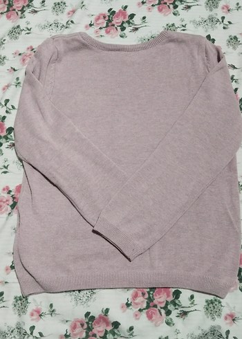 6-9 Ay Beden Kız Çocuk Gri Uzun Kollu Triko Sweatshirt