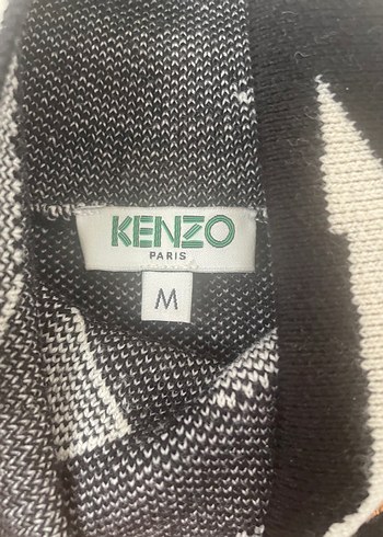 m Beden altın Renk Kenzo Desenli Dar Kesim Balıkçı Yaka Triko Kazak