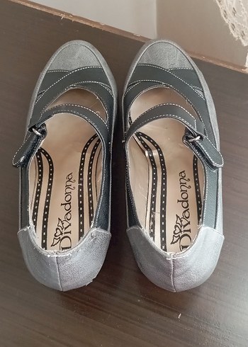 Kadın Gri Dolgu Topuklu Kemerli Ayakkabı - Görsel 2