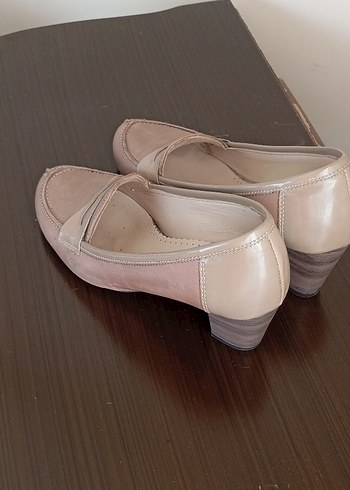 Bej Pliseli Kadın Topuklu Babet - Görsel 2