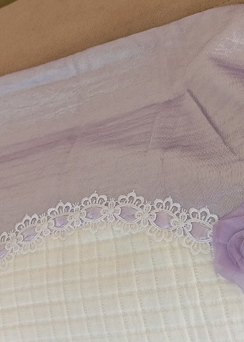 lila renkNakışlı Kaneviçe işmeli pike , 2 yastık ve kılıfı - Görsel 6