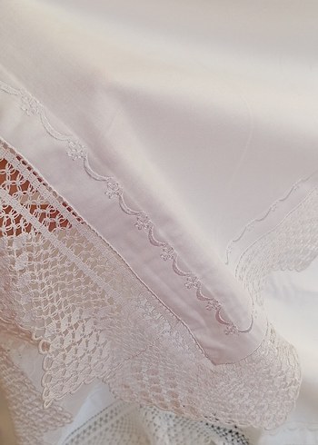 Dantel Detaylı Beyaz çarşaf - Görsel 3
