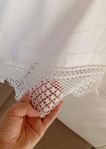 Dantel Detaylı Beyaz çarşaf - Görsel 6