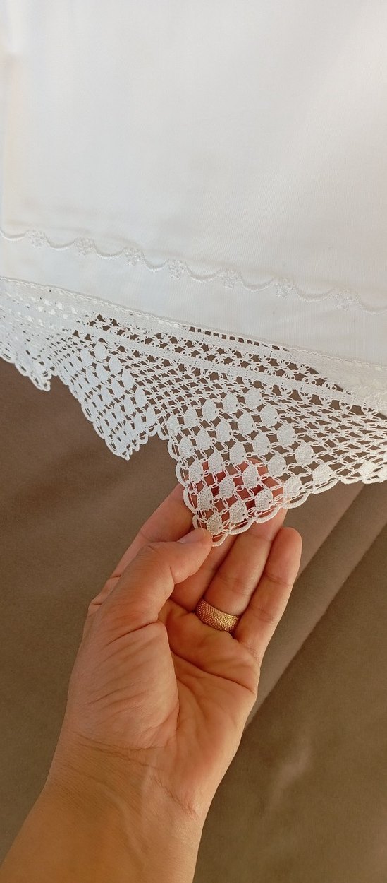 Dantel Detaylı Beyaz çarşaf - Görsel 5