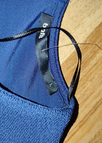 Lacivert öpücük Yaka elbise - Görsel 3