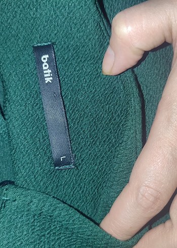 Uzun Kol Detaylı Yeşil Kalem Elbise - Görsel 3