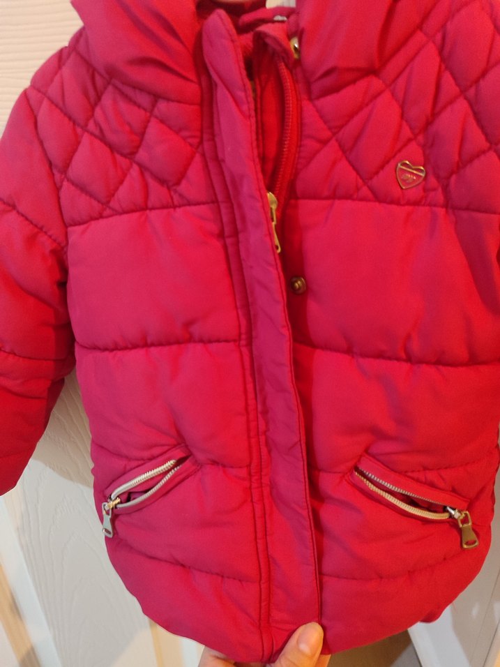 Kız Çocuk Pembe Fermuarlı Mont - Görsel 3