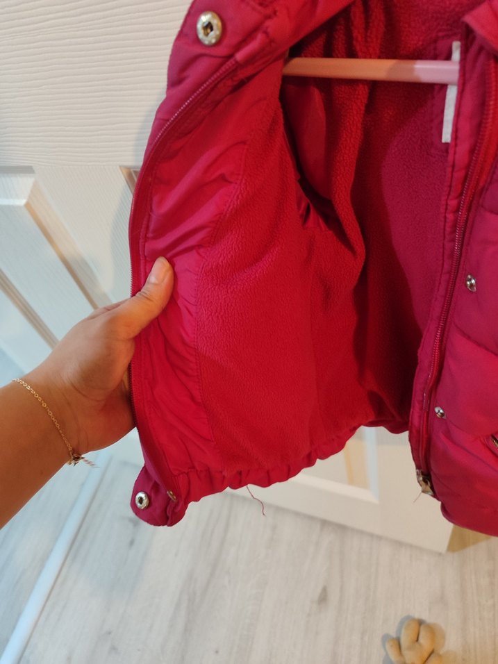 Kız Çocuk Pembe Fermuarlı Mont - Görsel 2