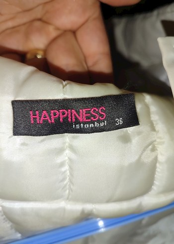 Beyaz Fermuarlı Midi Kadın mont - Görsel 7