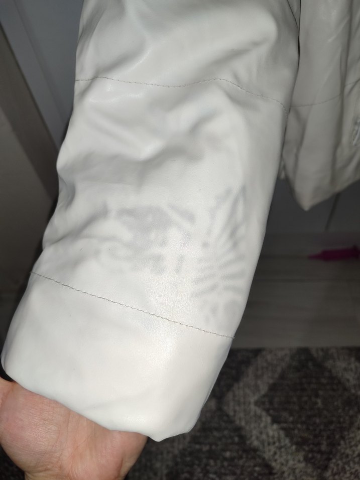 Beyaz Fermuarlı Midi Kadın mont - Görsel 3