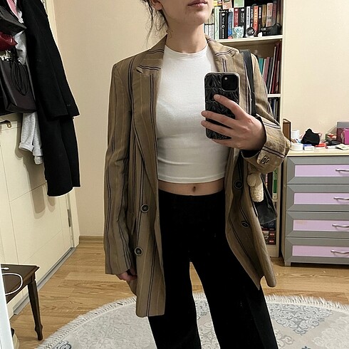 xs Beden Zara kahverengi blazer ceket